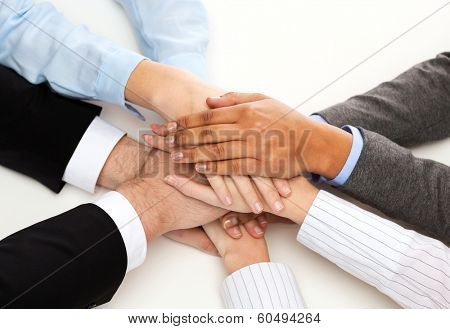 business, succcess and winning concept - group of businesspeople celebrating victory