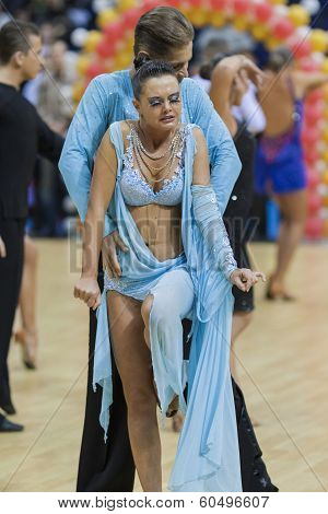 Minsk-belarus, February, 9: Unidentified Dance Couple Performs Adult Latin-american Program On Ogni