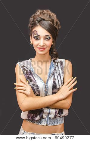 beautiful young girl with a make up .