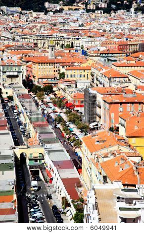 Güzel Old Town Fransa havadan görünümü