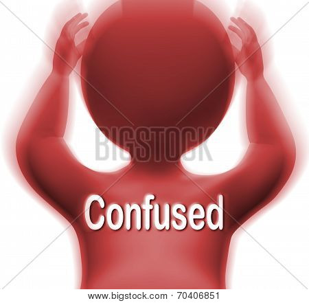 Confused Man Means Bewildered Puzzled And Perplexed