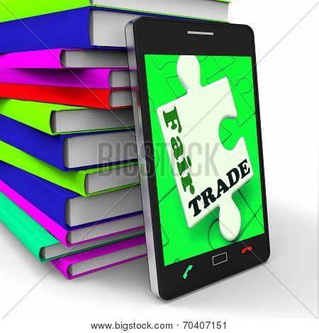 Fair Trade Smartphone Shows Purchasing Ethical Fairtrade Goods