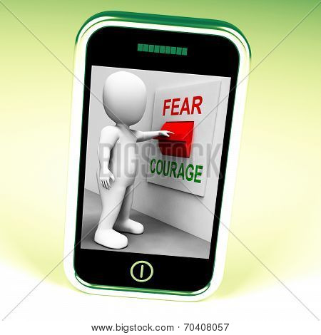 Courage Fear Switch Shows Afraid Or Bold