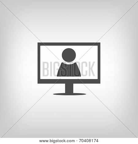 Computer with person sign