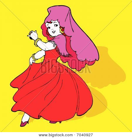 Ilustración de vector típico flamenco español