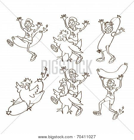 hot dog chiken sausage men