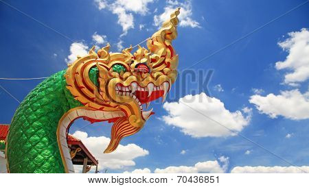 Dragon Head Sculpture In Thai Temple