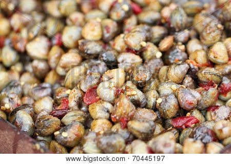 Freshwater Clams Mix With Spicy Sauce.