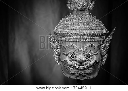 Thai Traditional Mask, used in Khon - Traditional dance of the Ramayana Saga