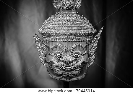 Thai Traditional Mask, used in Khon - Traditional dance of the Ramayana Saga