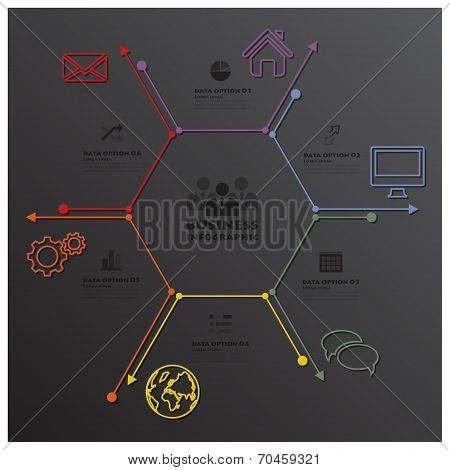 Modern Hexagon Geometric Line Shape Business Infographic