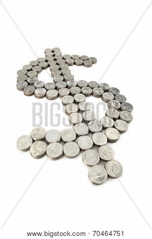dollar sign from the coins