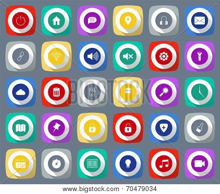 Flat Long Shadows Mobile Icons 1.0