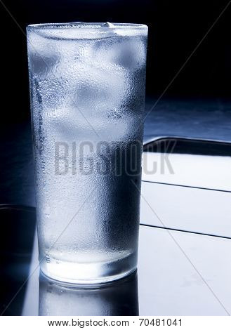Glass with water and ice