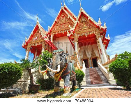 Elephant Statue At Thai Temple