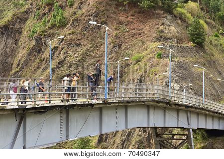 Bridge Jumping in Banos, Ecuador