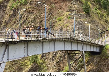 Bridge Jumping in Banos, Ecuador