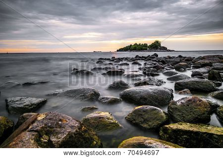 Out In The Finskiy Gulf From The Sea Port Of St. Petersburg At Sunset