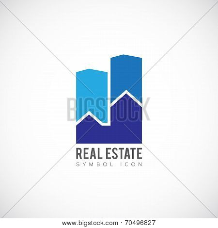Real Estate Vector Concept Symbol Icon or Logo Template