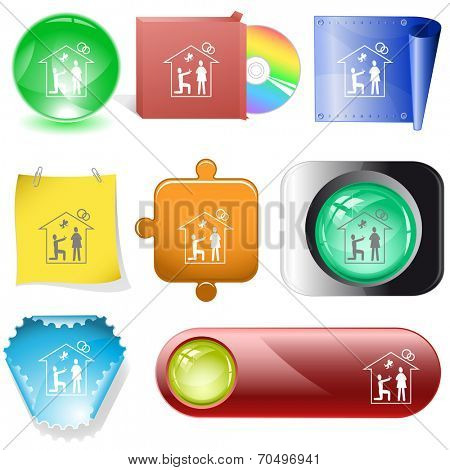 Home affiance. Vector internet buttons.