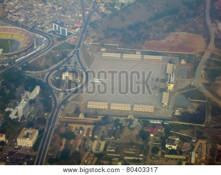 Aerial View Of Independence Square - Accra, Ghana