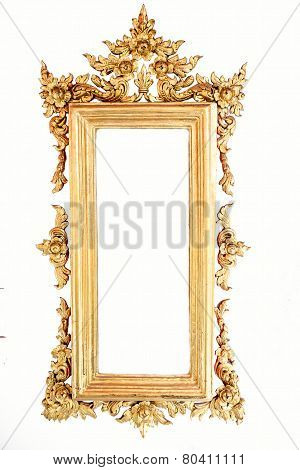 Vintage Thai Art Frame on white background
