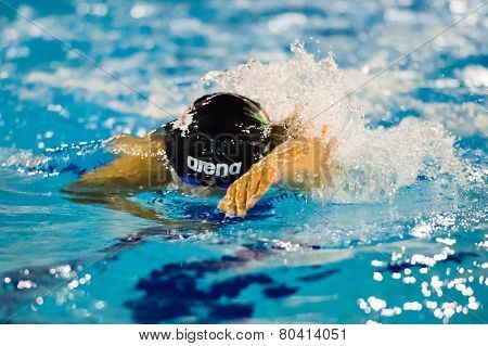 Milan - December  23:  G. Detti   (italy)  Performing Freestyle  In  Swimming Meeting Brema Cup On D