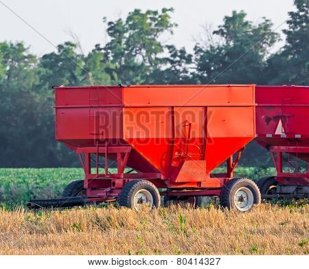 Red Grain Wagons