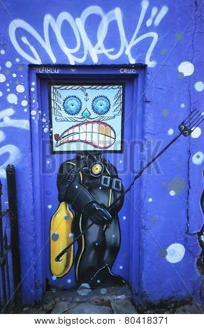 Mural art at East Williamsburg in Brooklyn