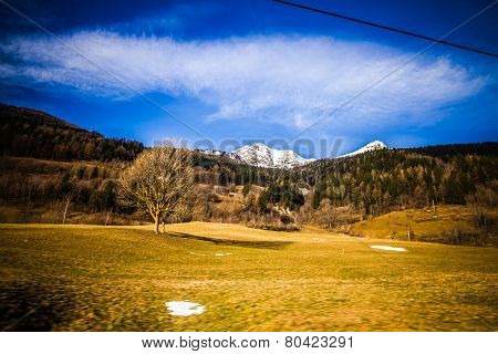The beautiful landscape of the Alps