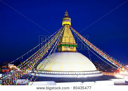 Boudhanath Stupa in the Kathmandu valley, Nepal