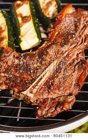 steak on grill