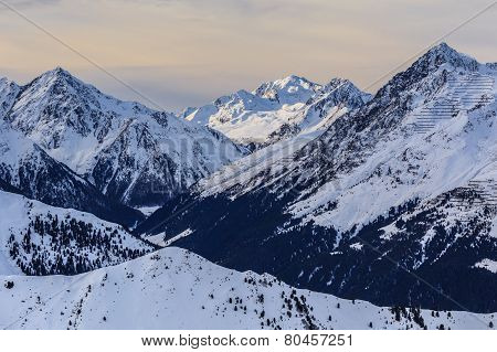 Winter Mountain Landscape In Austria