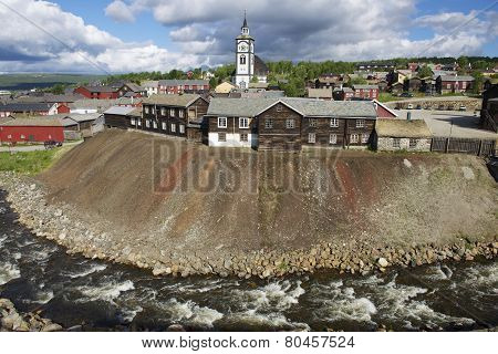 View to the copper mines town of Roros, Norway.