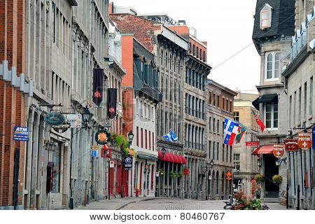 MONTREAL, CANADA - SEP 8: City street view on September 8, 2012 in Montreal, Canada. It is the largest city in Quebec, the second-largest in Canada and the 15th-largest in North America.