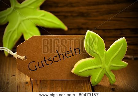 Brown Organic Label With German Text Gutschein