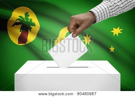 Ballot Box With National Flag On Background - Cocos Or Keeling Islands