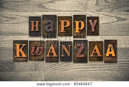 Happy Kwanzaa Wooden Letterpress Concept