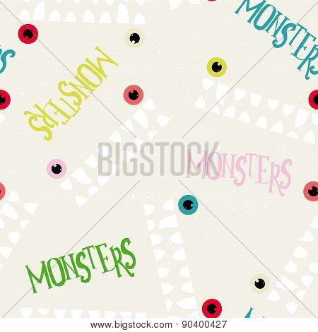 Monsters Seamless Pattern