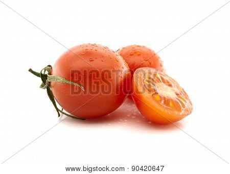 Fresh Tomatoes Isolated On White Background.