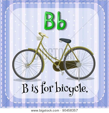 Flashcard alphabet B is for bicycle