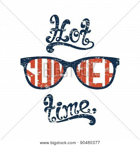 Hot summer time. Calligraphic background.