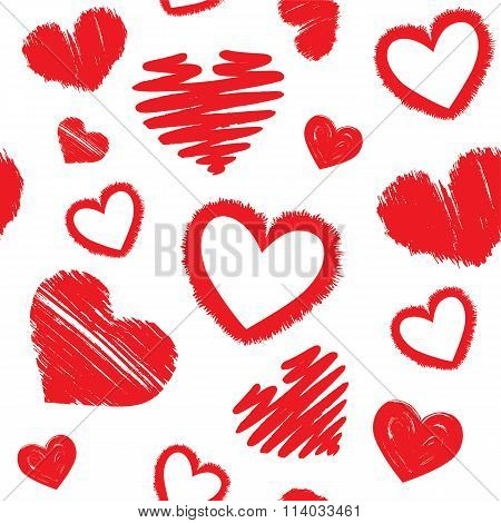 Pattern Of Grunge Hearts Love Theme