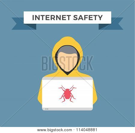 Internet security vector illustration