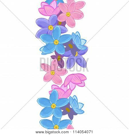 Vertical seamless floral line