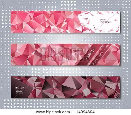 Design Template Banner With Polygonal Pattern