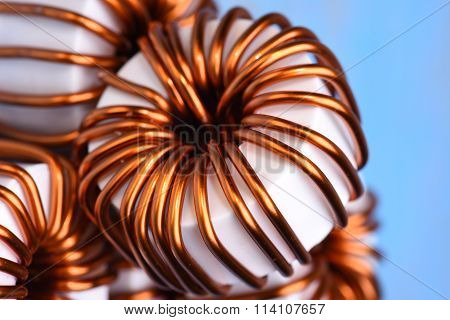 Macro of a copper coils