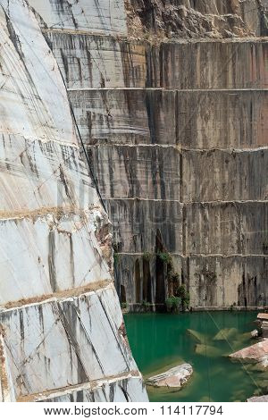Steep wall of marble quarry in Estremoz