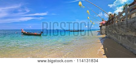 Tropical beautiful beach with crystal clear water on the island of Koh Lanta (Thailand)