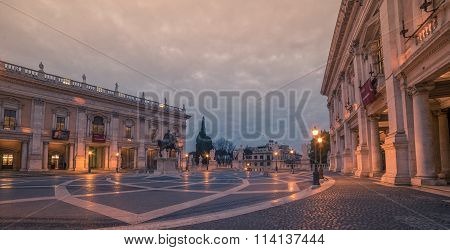 Rome, Italy: The Capitolium square in the sunrise